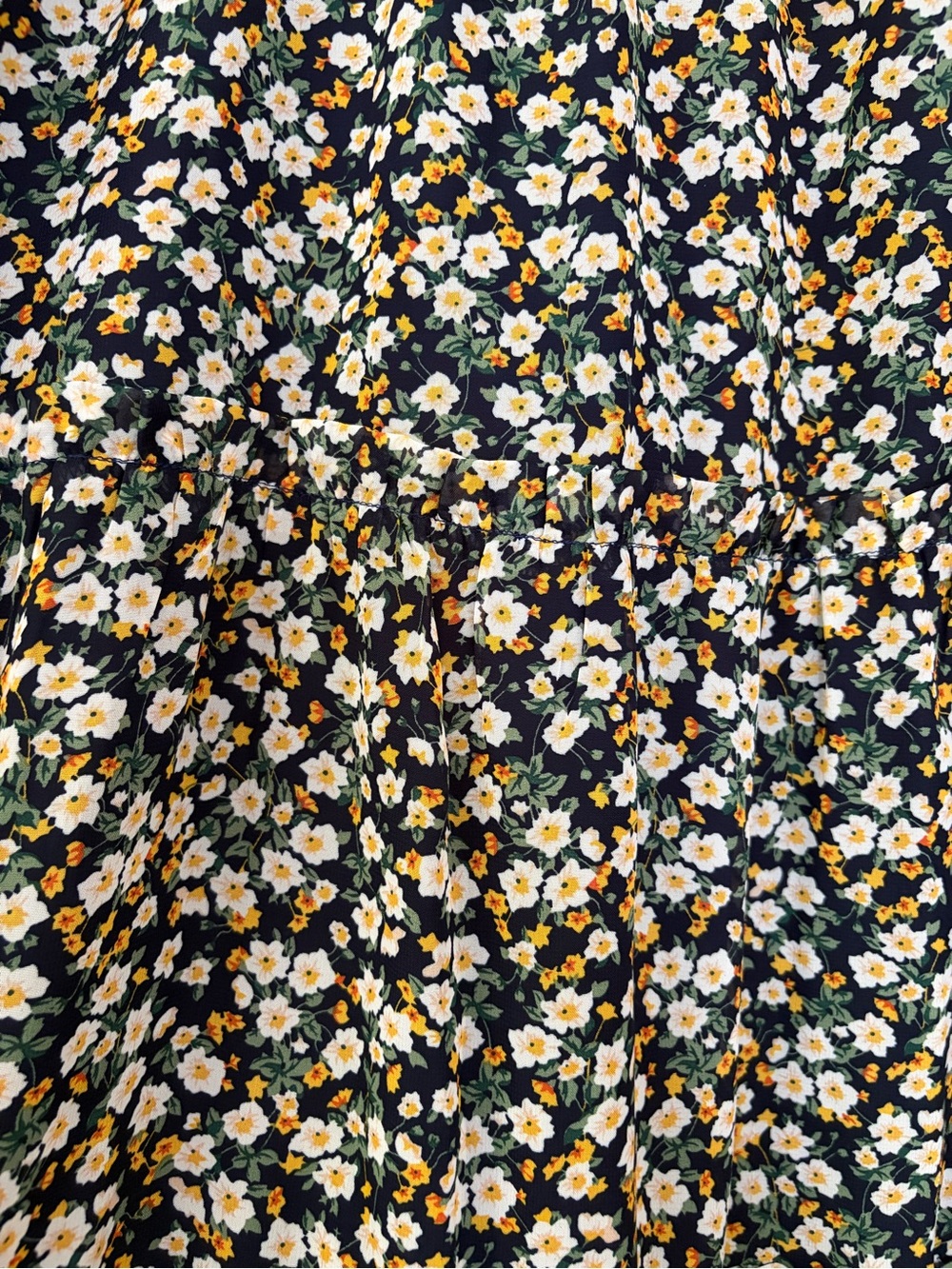 Carly Jean Los Angeles Navy Floral Tiered Maxi Skirt - Picture 2 of 4